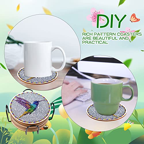 Diy 10pcs/set Bird  Diamond Painting Coasters with Holder