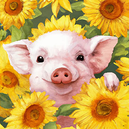 Sunflower Pig | Diamond Painting