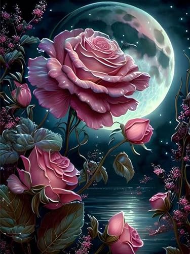 Flower In The Moonlight | Diamond Painting