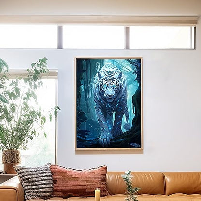 White Tiger Blue Eyes | Diamond Painting