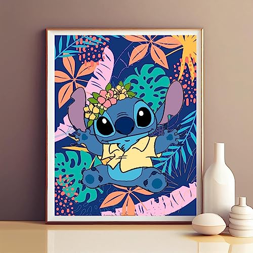 Stitch Wears Flowers | Diamond Painting