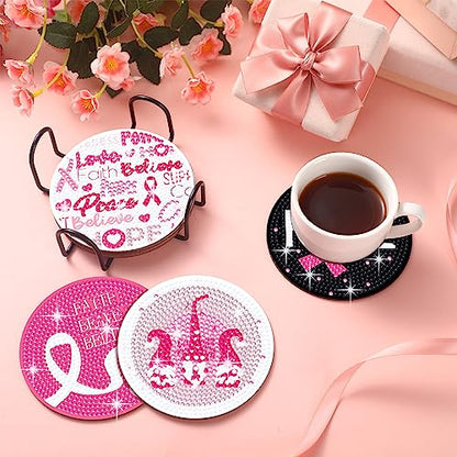 Diy 8pcs/set  Diamond Painting Coasters with Holder