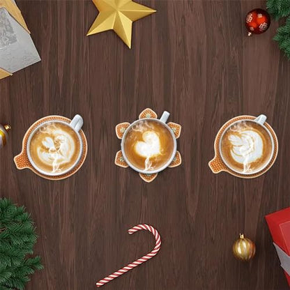 Diy 8pcs/set Christmas  Diamond Painting Coasters with Holder