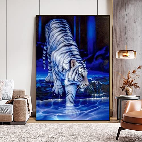 White Tiger Blue Eyes | Diamond Painting