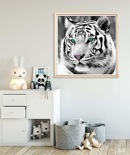 White Tiger Blue Eyes | Diamond Painting