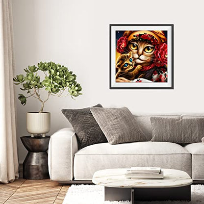 Cat And Flower | Diamond Painting