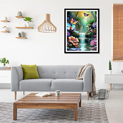 Waterfall Butterfly Flower | Diamond Painting