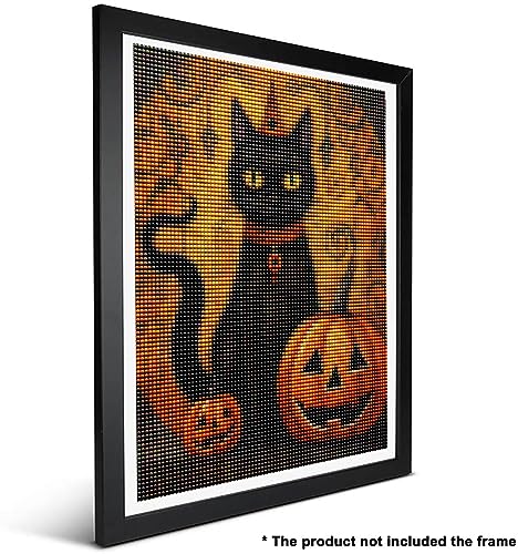 Pumpkin Black Midnight Cat Halloween | Diamond Painting