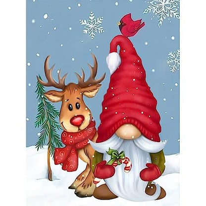 Gnome Deer Christmas | Diamond Painting