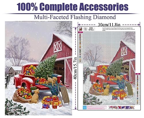 Red Car Animals Christmas | Diamond Painting