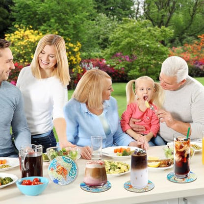 Diy 8pcs/set DIY Diamond Painting Coasters with Holder