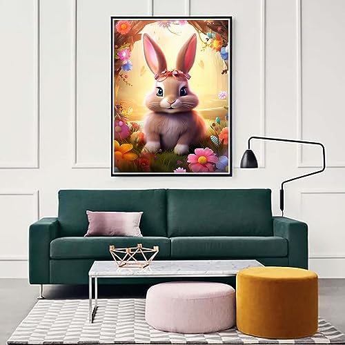 Rabbit With Flower | Diamond Painting