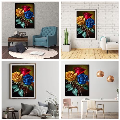 Red Blue Yellow Roses | Diamond Painting