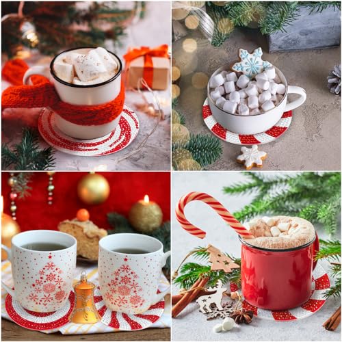 Diy 8pcs/set Christmas  Diamond Painting Coasters with Holder