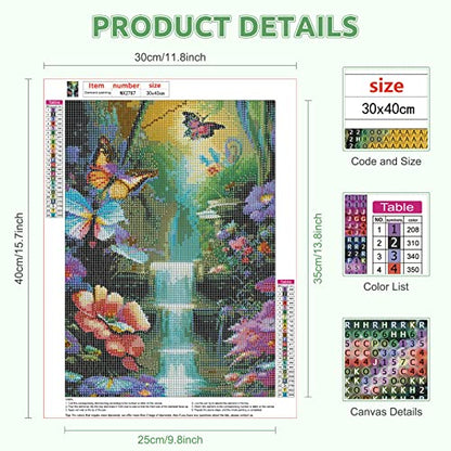 Waterfall Butterfly Flower | Diamond Painting