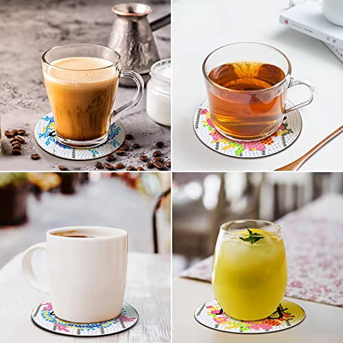 Diy 8pcs/set  Diamond Painting Coasters with Holder