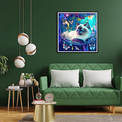 Cat with Butterfly | Diamond Painting