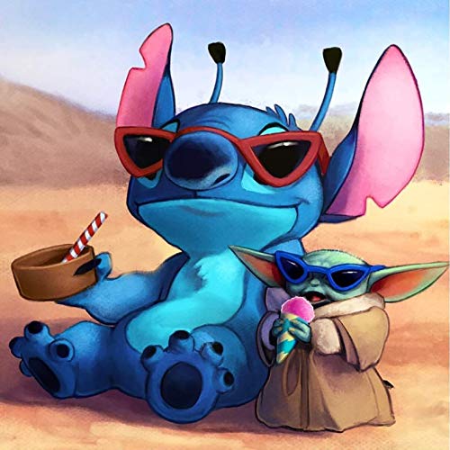 Stitch Lying In The Desert | Diamond Painting