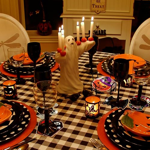 Diy 8pcs/set Skull Halloween  Diamond Painting Coasters with Holder