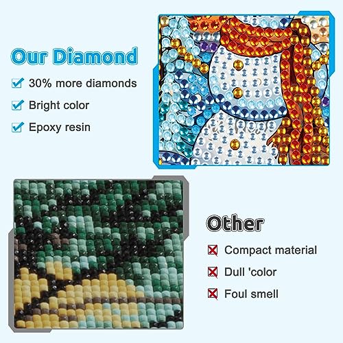 Diy 6pcs/set Christmas  Diamond Painting Coasters with Holder