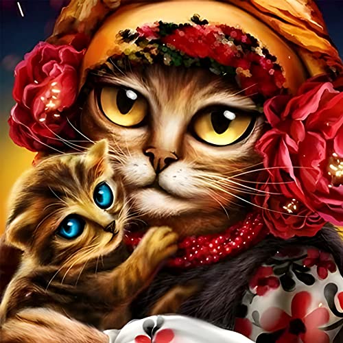 Cat And Flower | Diamond Painting