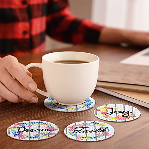 Diy 8pcs/set  Diamond Painting Coasters with Holder