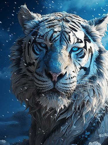 White Tiger Blue Eyes | Diamond Painting