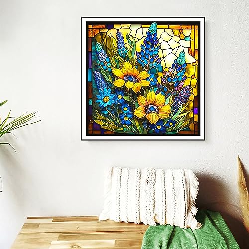 Glass Stained Sunflowers | Diamond Painting