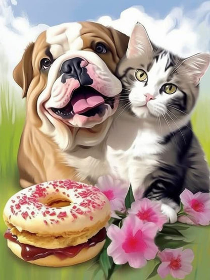 Dog English Bulldog | Diamond Painting