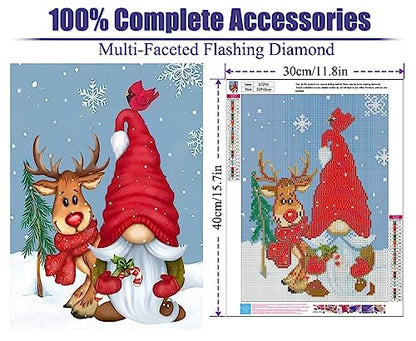 Gnome Deer Christmas | Diamond Painting