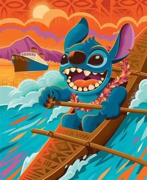 Stitch Is Boating | Diamond Painting