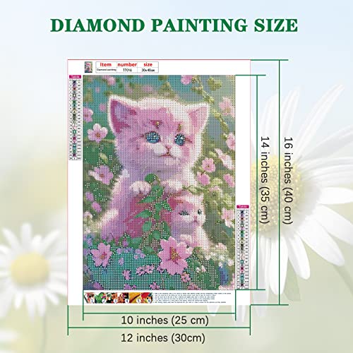 Pink Cat Flower | Diamond Painting