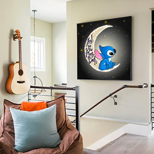 Stitch Sitting On The Moon | Diamond Painting