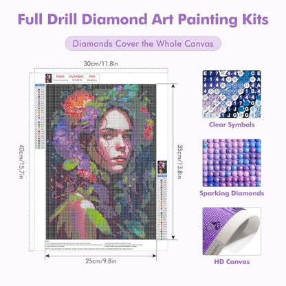 Woman And Flower | Diamond Painting