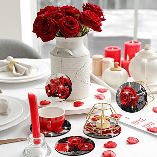 Diy 8pcs/set  Diamond Painting Coasters with Holder