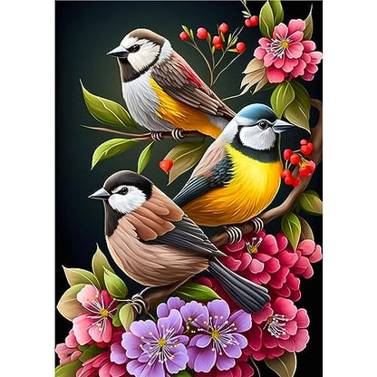 Birds On The Flower | Diamond Painting