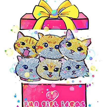Diy 8pcs/set Cat  Diamond Painting Coasters with Holder