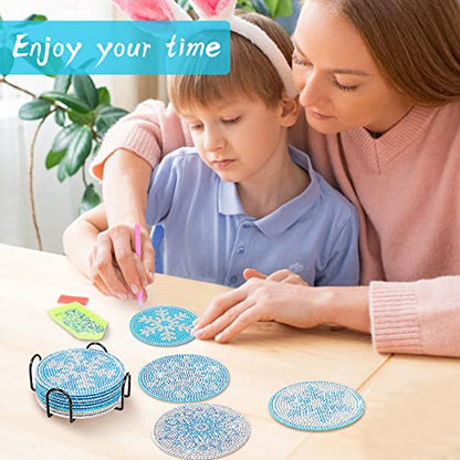 Diy 8pcs/set  Diamond Painting Coasters with Holder