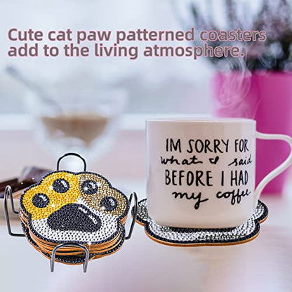 Diy 10pcs/set Dog  Diamond Painting Coasters with Holder