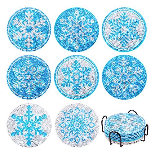 Diy 8pcs/set  Diamond Painting Coasters with Holder