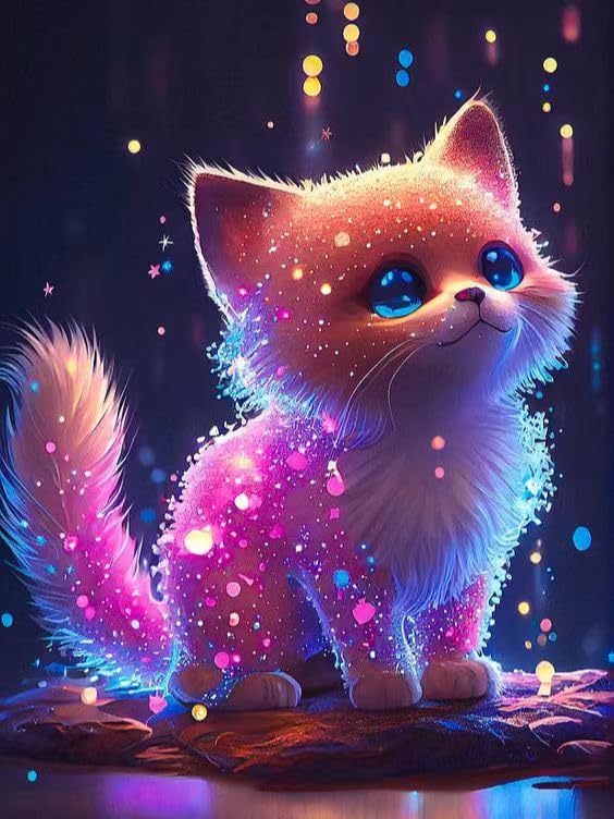 Colorful Midnight Cat | Diamond Painting