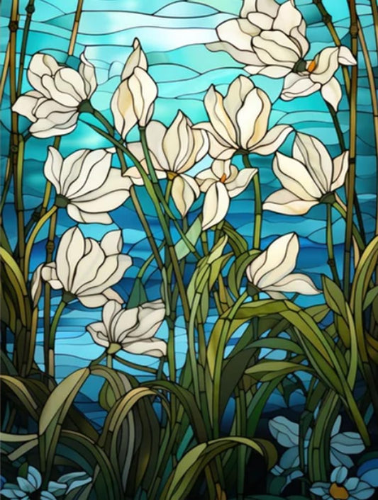 Glass Stained Flowers | Diamond Painting