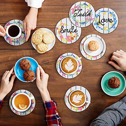 Diy 8pcs/set  Diamond Painting Coasters with Holder
