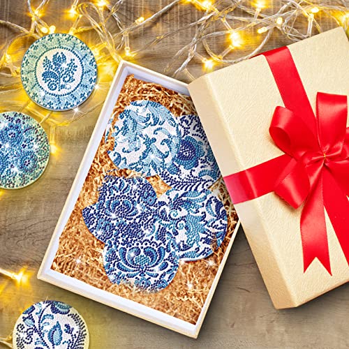 Diy 8pcs/set  Diamond Painting Coasters with Holder