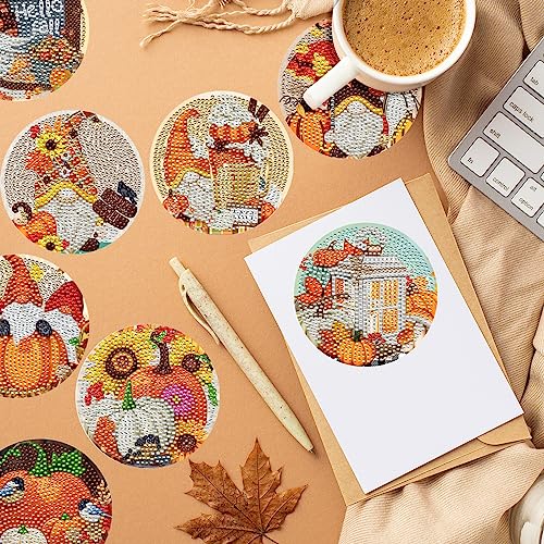 Diy 8pcs/set  Diamond Painting Coasters with Holder