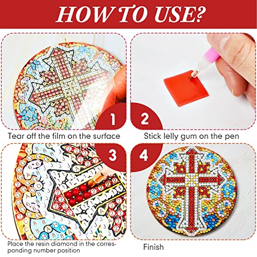 Diy 8pcs/set Girl  Diamond Painting Coasters with Holder