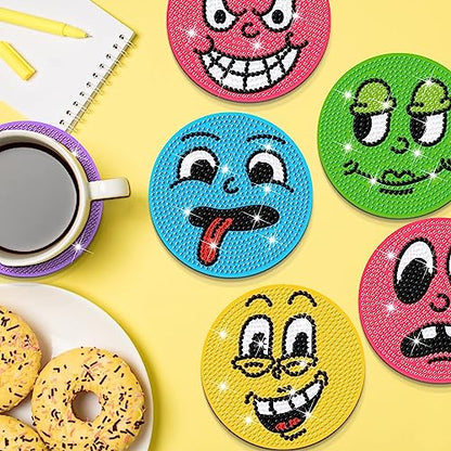 Diy 8pcs/set  Diamond Painting Coasters with Holder