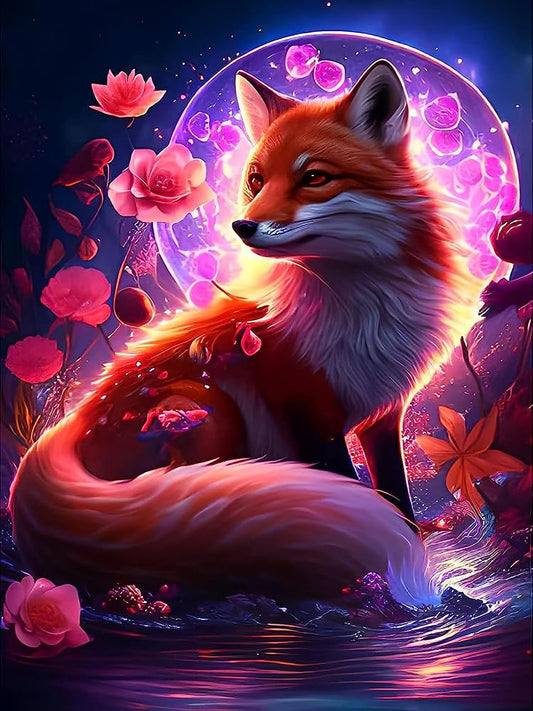 Fox And Flower | Diamond Painting