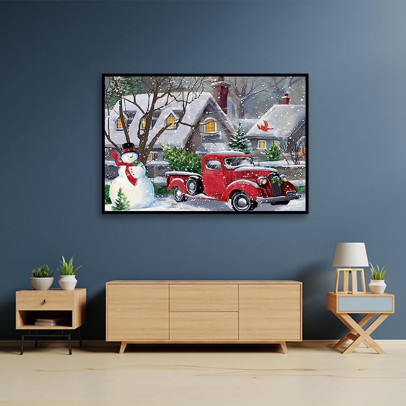 Snowman Car Christmas | Diamond Painting