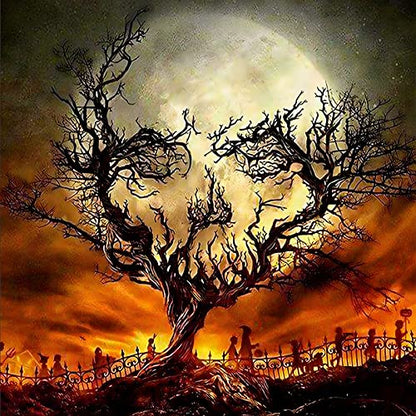Halloween Moon Tree  | Diamond Painting